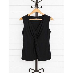 Women’s Black Eddie Bauer V-Neck Twisted  Tank  Medium